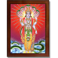 CRAFT QUEST Lord Vishnu Bhagwan Narayan Murti Mahavishnu Wall Painting Framed Home Décor, Religious Photo Frame