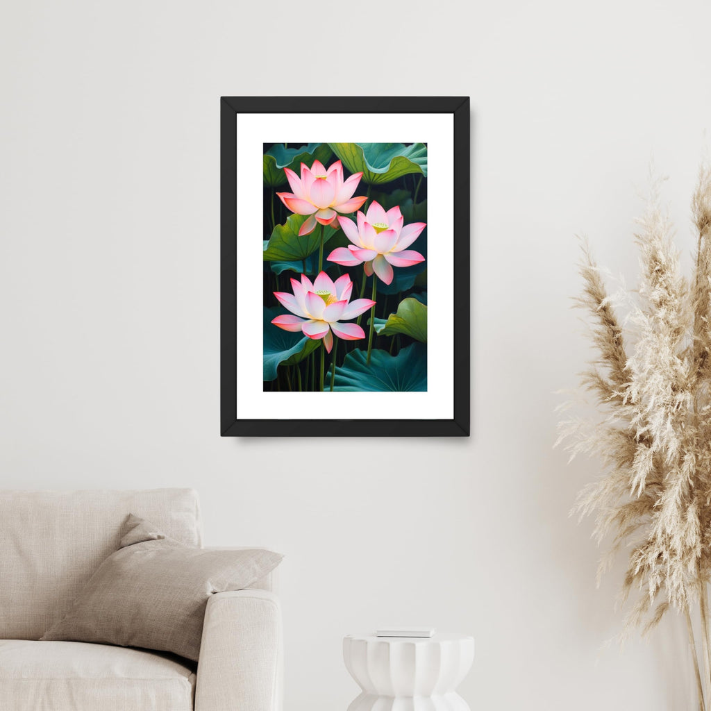 CRAFT QUEST Lotus Photo Frame Wall Vastu,Lotus Flower, Kamal Phool Painting for Vastu | Paintings for Home Decoration, Living room, and Office Décor