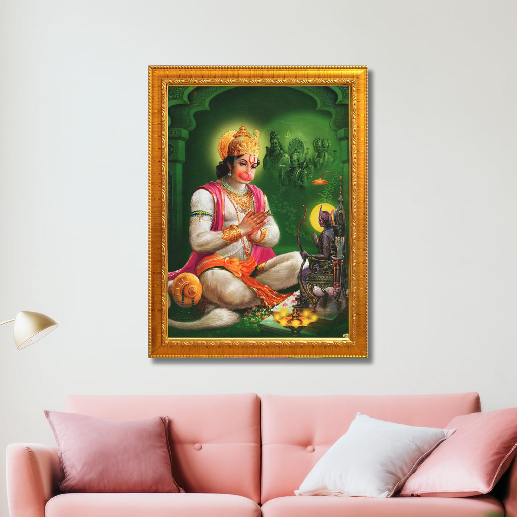 CRAFT QUEST Hanuman JI | Bajrangbali Religious Photo frame home decorative