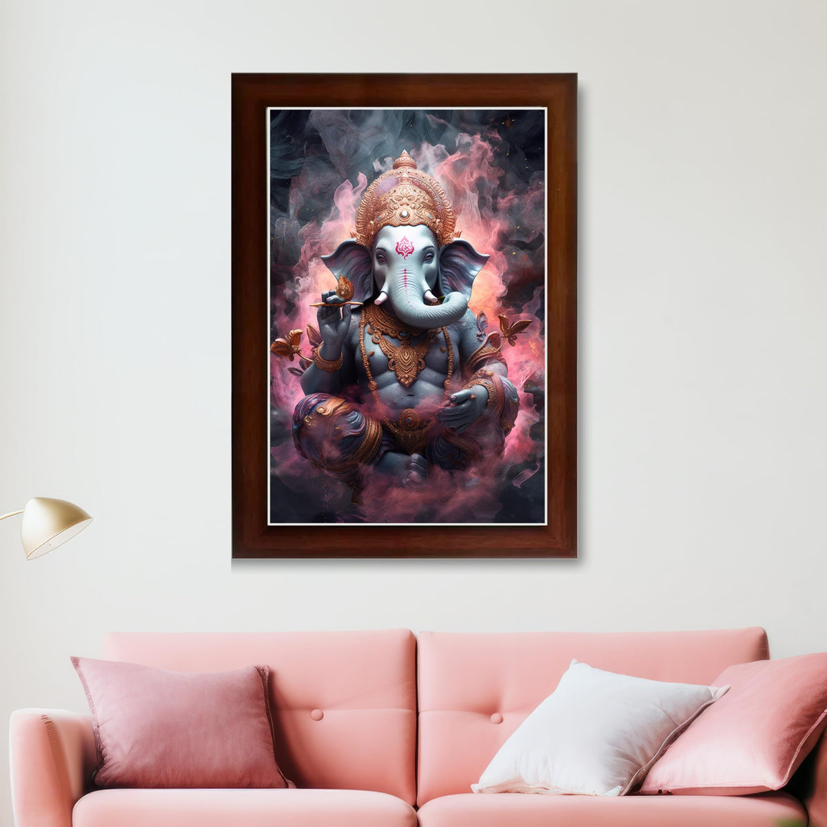 CRAFT QUEST God Ganesh Ganpati ji Hanging Wall Painting Framed For Home Décor