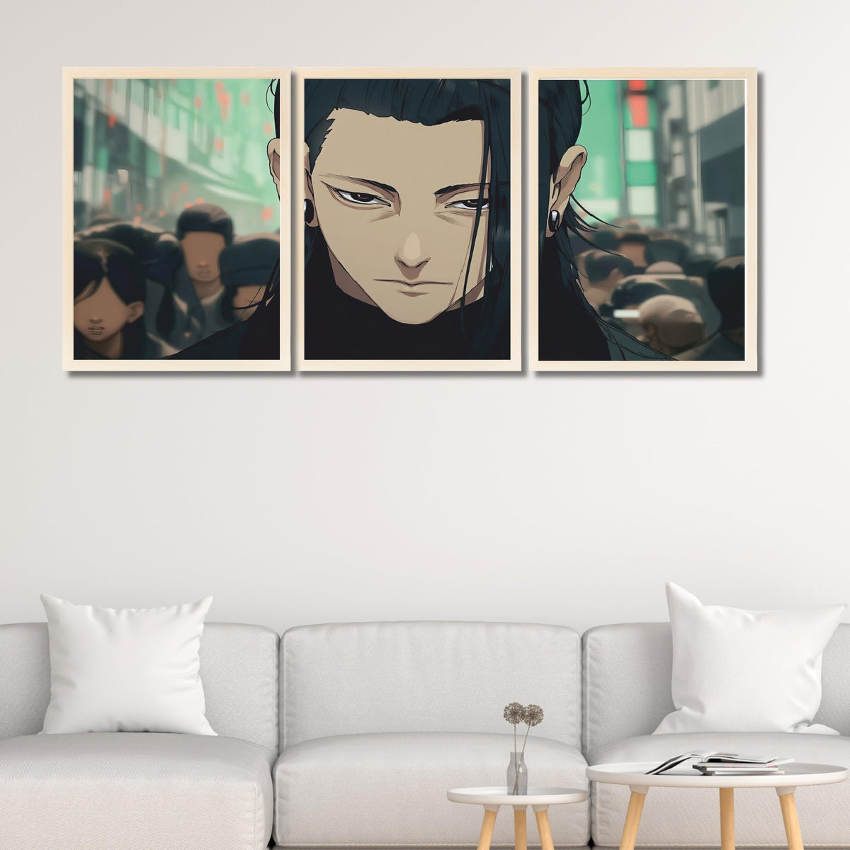 VENUXE ARTS Set Of 3 Anime Characters Wall Framed |Anime Characters Framed Poster for Living Room Bedroom Gaming Room Studio Wall Decor