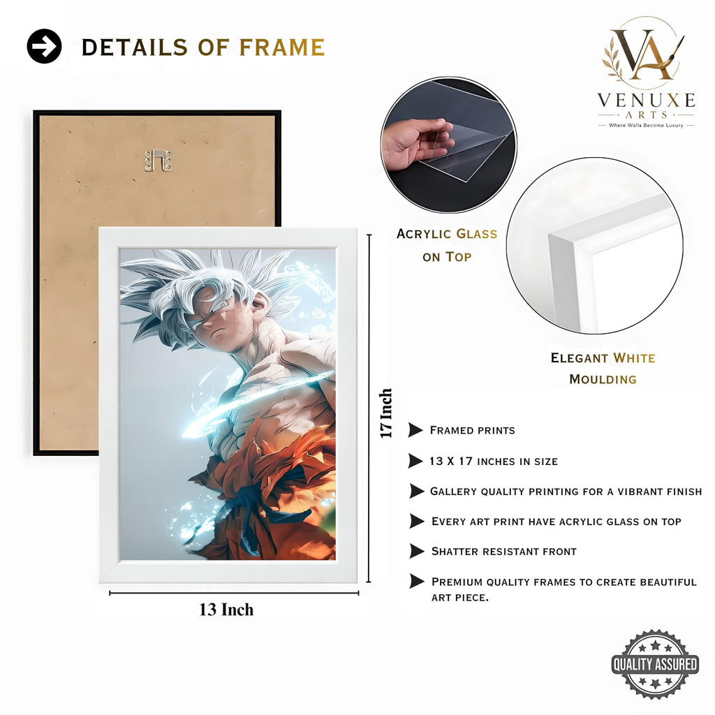 VENUXE ARTS Set Of 3 Anime Characters Wall Framed |Anime Characters Framed Poster for Living Room Bedroom Gaming Room Studio Wall Decor