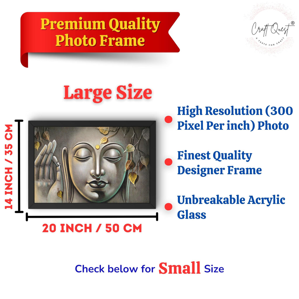 CRAFT QUEST Abstract Wall Art of Meditating Buddha Religious Painting With Frame for Home and Office Décor