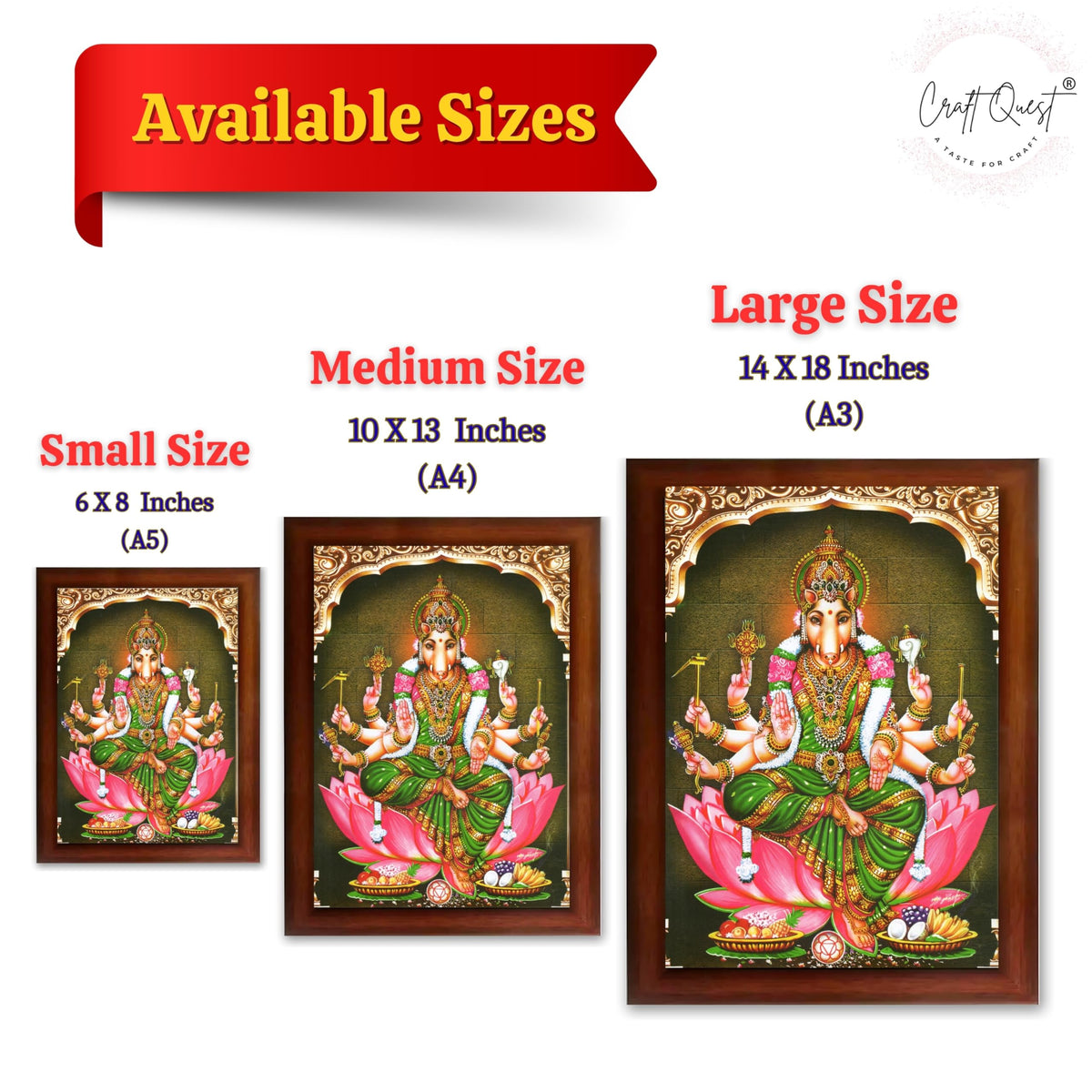 CRAFT QUEST Varahi Amman Photo Varahi Wall Painting Photo Frame | South God Frame for Home, Office, Temple & Gifting