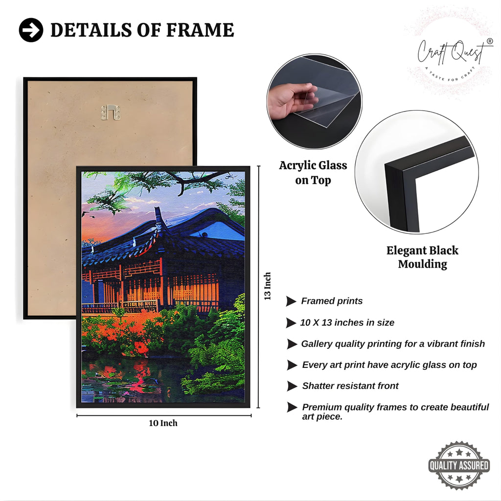 CRAFT QUEST Modern Art Of Sunset Wall Art | Set of 3 Frames for Home Decoration | Ideal for Living Room, Bedroom & Offices