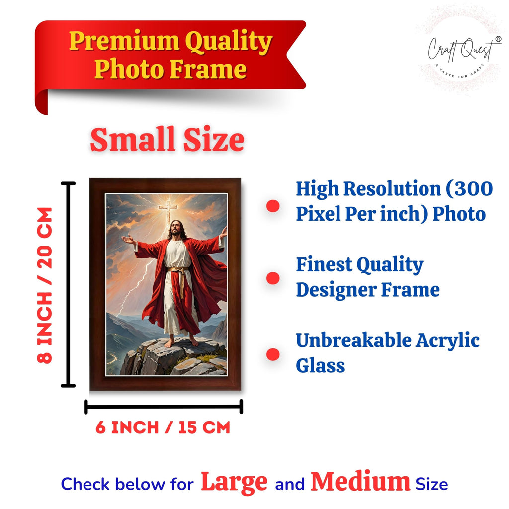 CRAFT QUEST Lord Jesus Christ Christmas Wall Artwork Photo Frame Spiritual Christian Wall Décor for Room