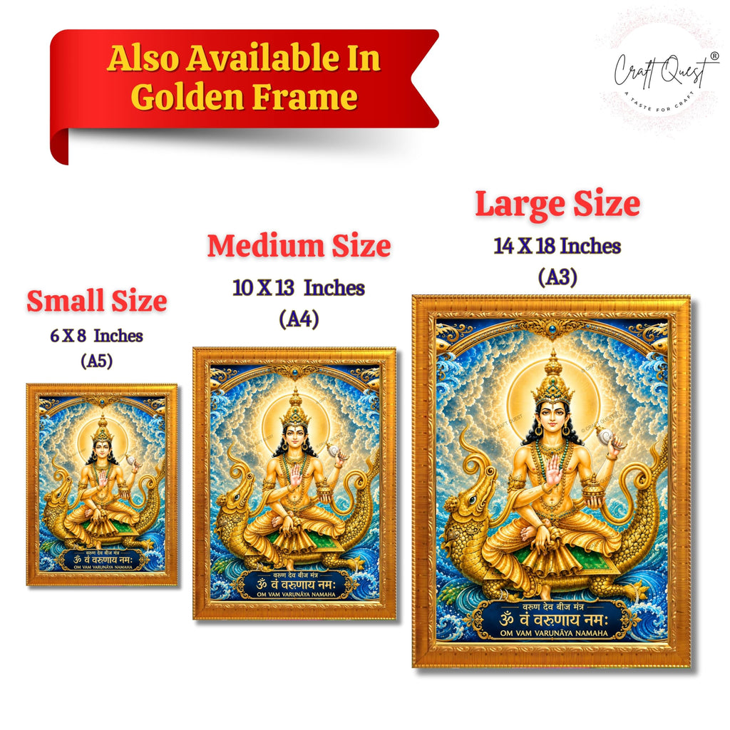 CRAFT QUEST Varun Dev photo frame for wall vastu | Jhulelal Ji Acrylic Photo Frame for Wall Decoration | Vastu Positive Energy Wall Art for Home, Office & Temple