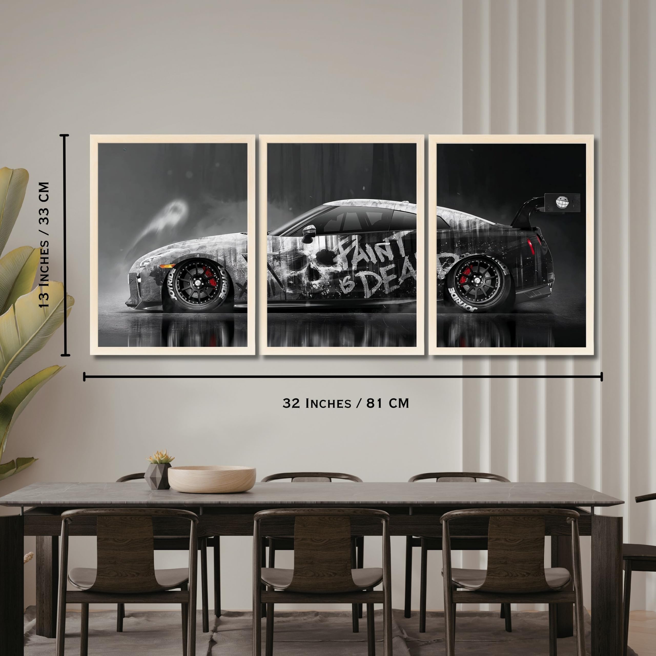 VENUXE ARTS Set Of 3 Big Sports Cars Framed Posters Gift Items for Boys Room Wall Decoration Bedroom Living Room Office Studio Décor | Car Poster Frame for Wall Décor