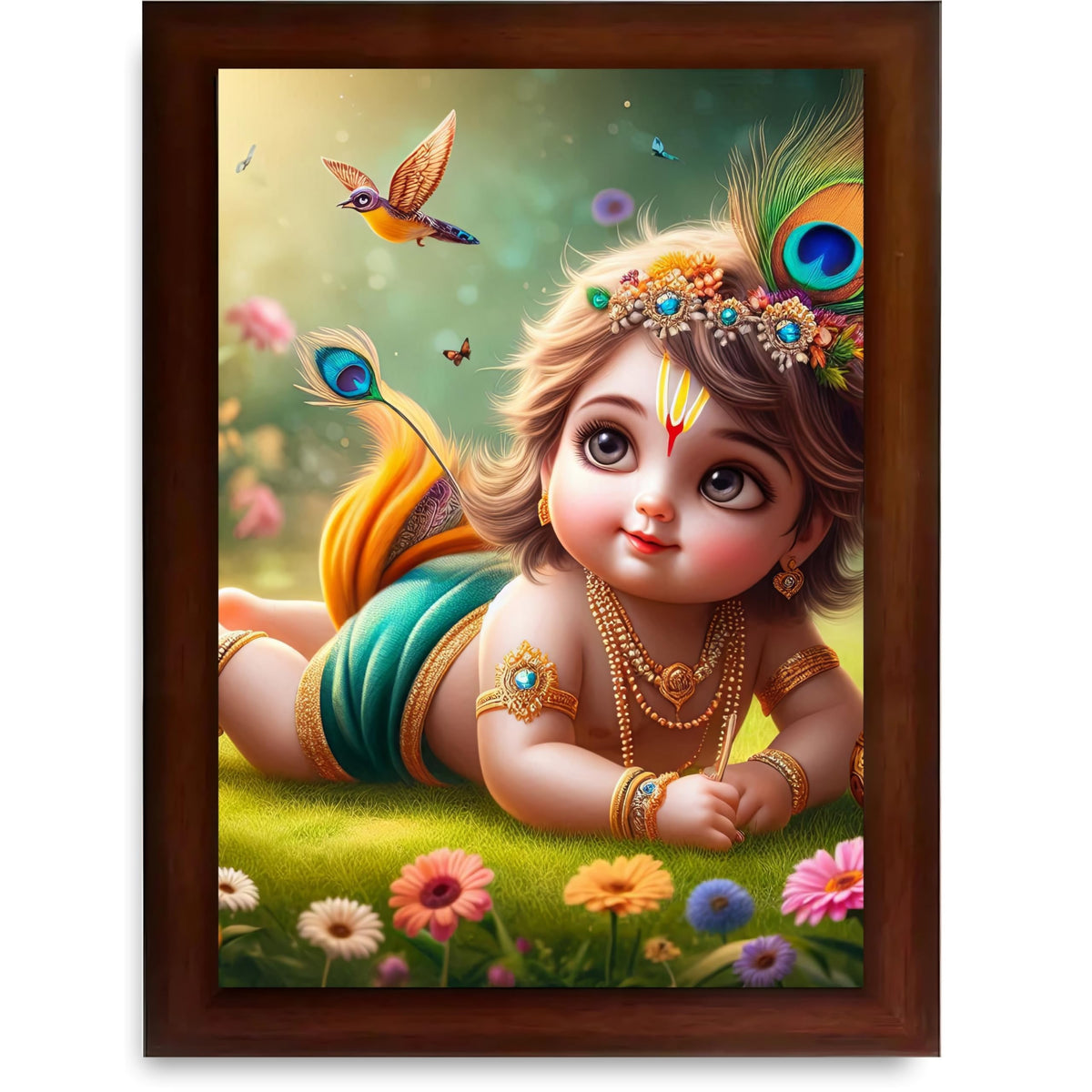 CRAFT QUEST Bal Gopal Krishna Photo For Pregnant Women Poster For Decoration Wall, Bedroom, Living Room,