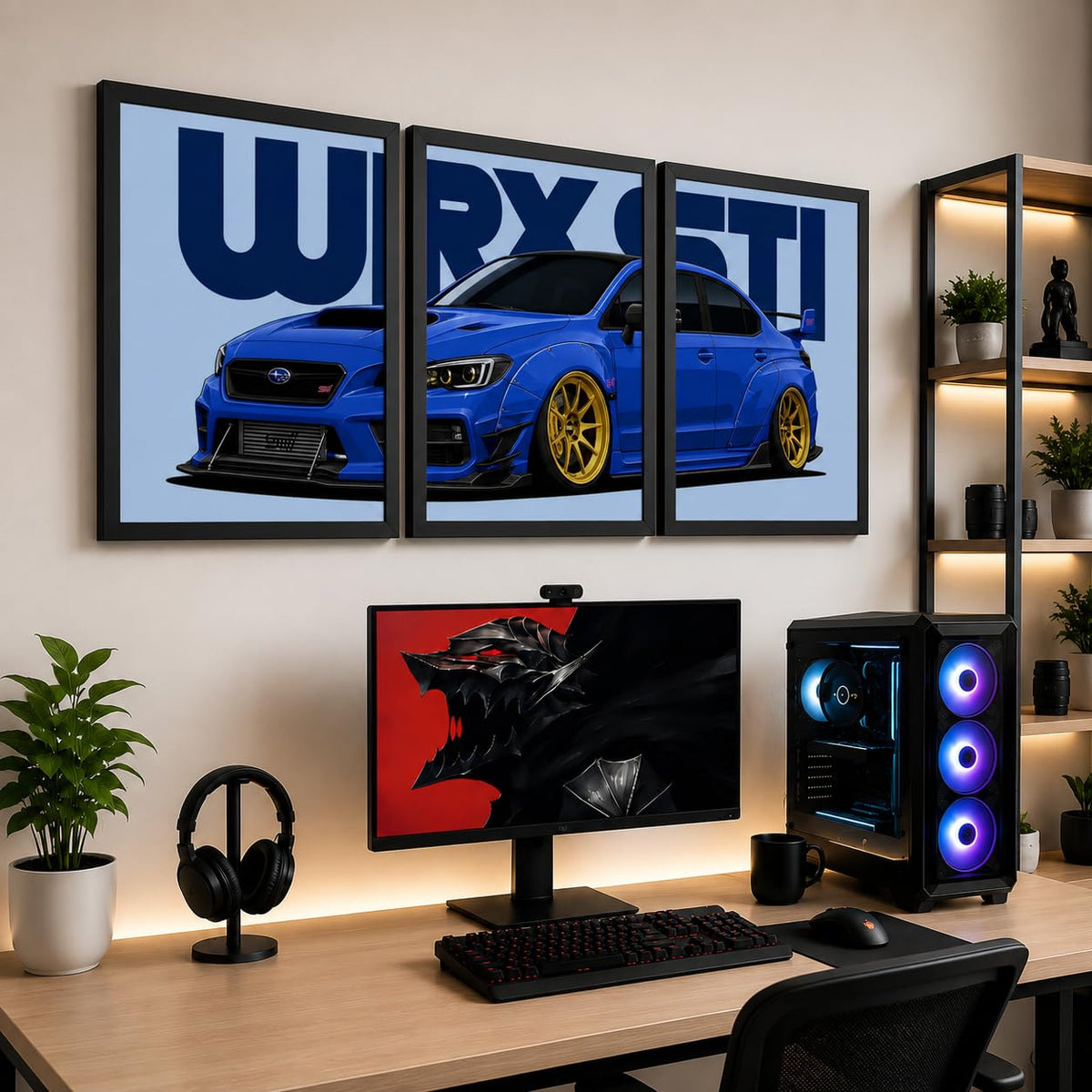 VENUXE ARTS Set Of 3 Big Sports Cars Framed Posters Gift Items for Boys Room Wall Decoration Bedroom Living Room Office Studio Décor | Car Poster Frame for Wall Décor