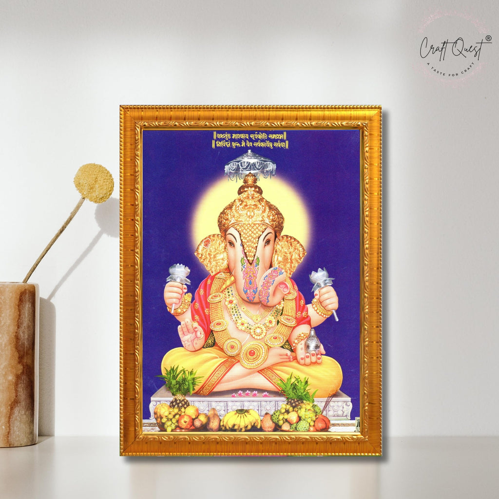 CRAFT QUEST Lord Shree Ganesh Ganpati ji Modern Wall Painting With Frame For Home and Office Decor