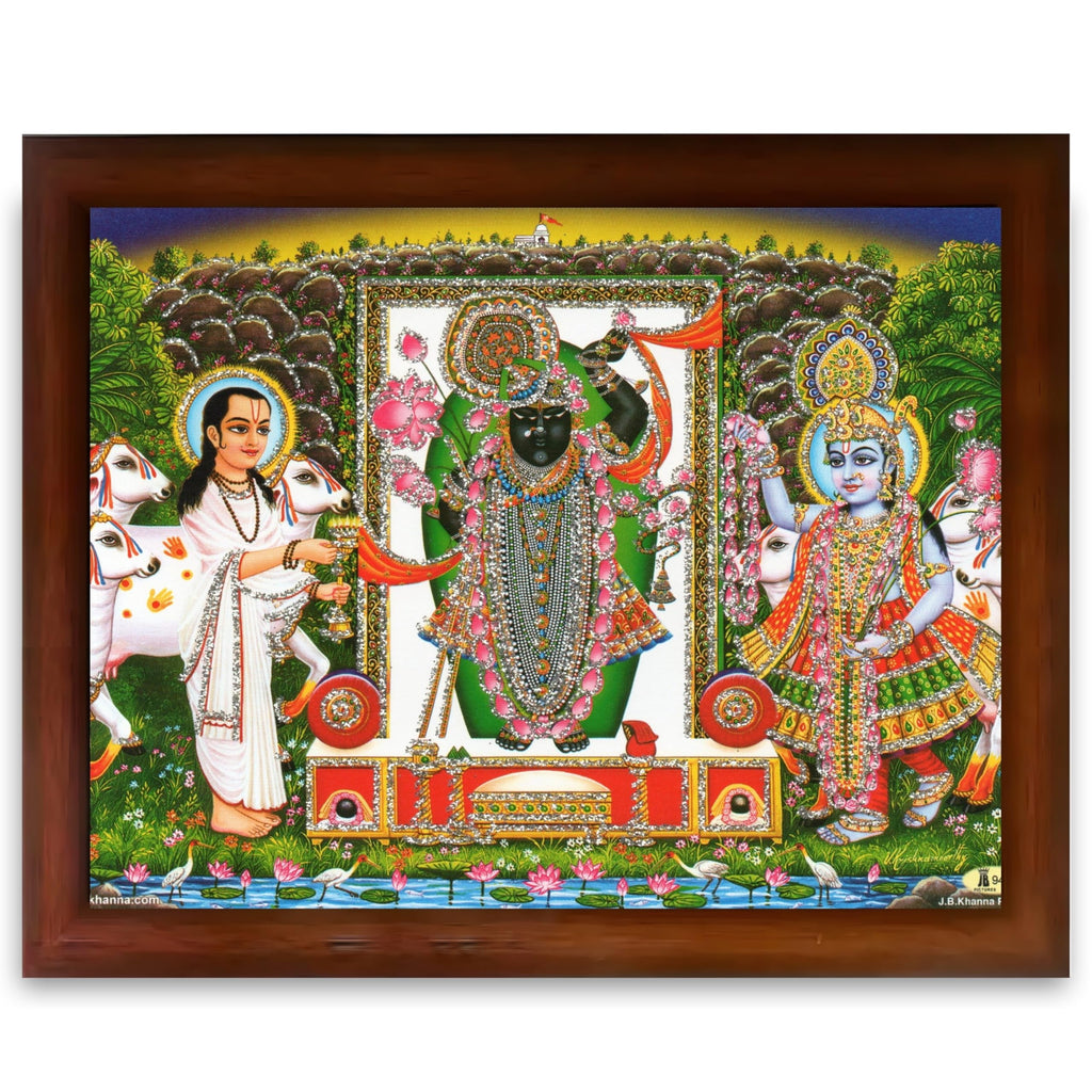 CRAFT QUEST Lakshmi Devi Dhana Vaivabh Laxmi Maa Wall Painting Frame for Diwali,Temple, Pooja, Living Room Home and Decor items