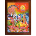 CRAFT QUEST Lord Vishnu Dev Lakshmi Devi Laxmi Narayan Ji Wall Painting Framed Home Décor