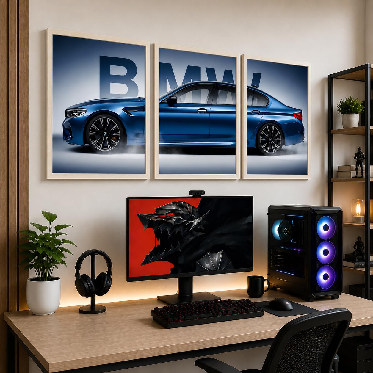 VENUXE ARTS Set Of 3 Big Sports Cars Framed Posters Gift Items for Boys Room Wall Decoration Bedroom, Living Room, Office, Studio Décor | Car Poster Frame for Wall Décor