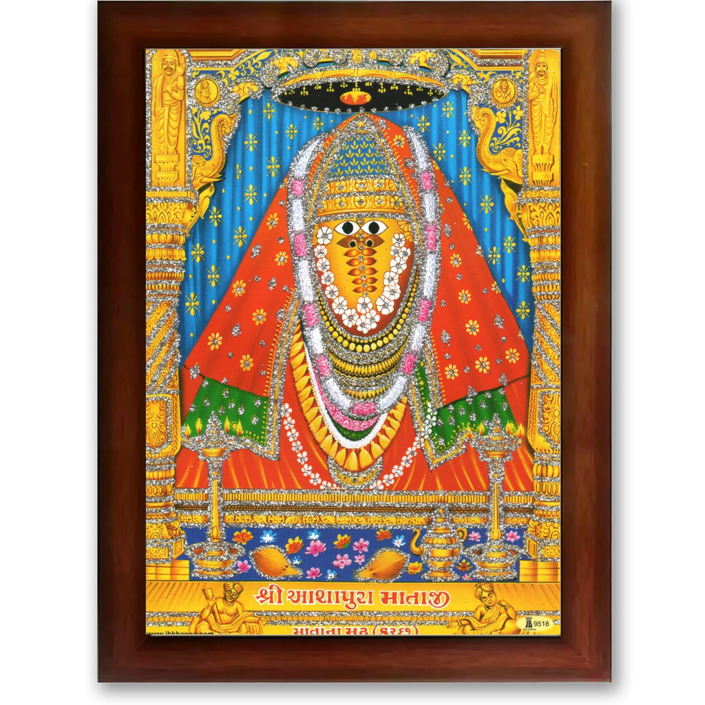CRAFT QUEST Ashapura Maa Mata Ji Shri Nadol Mataji Wall Painting For Home Decor wooden framed