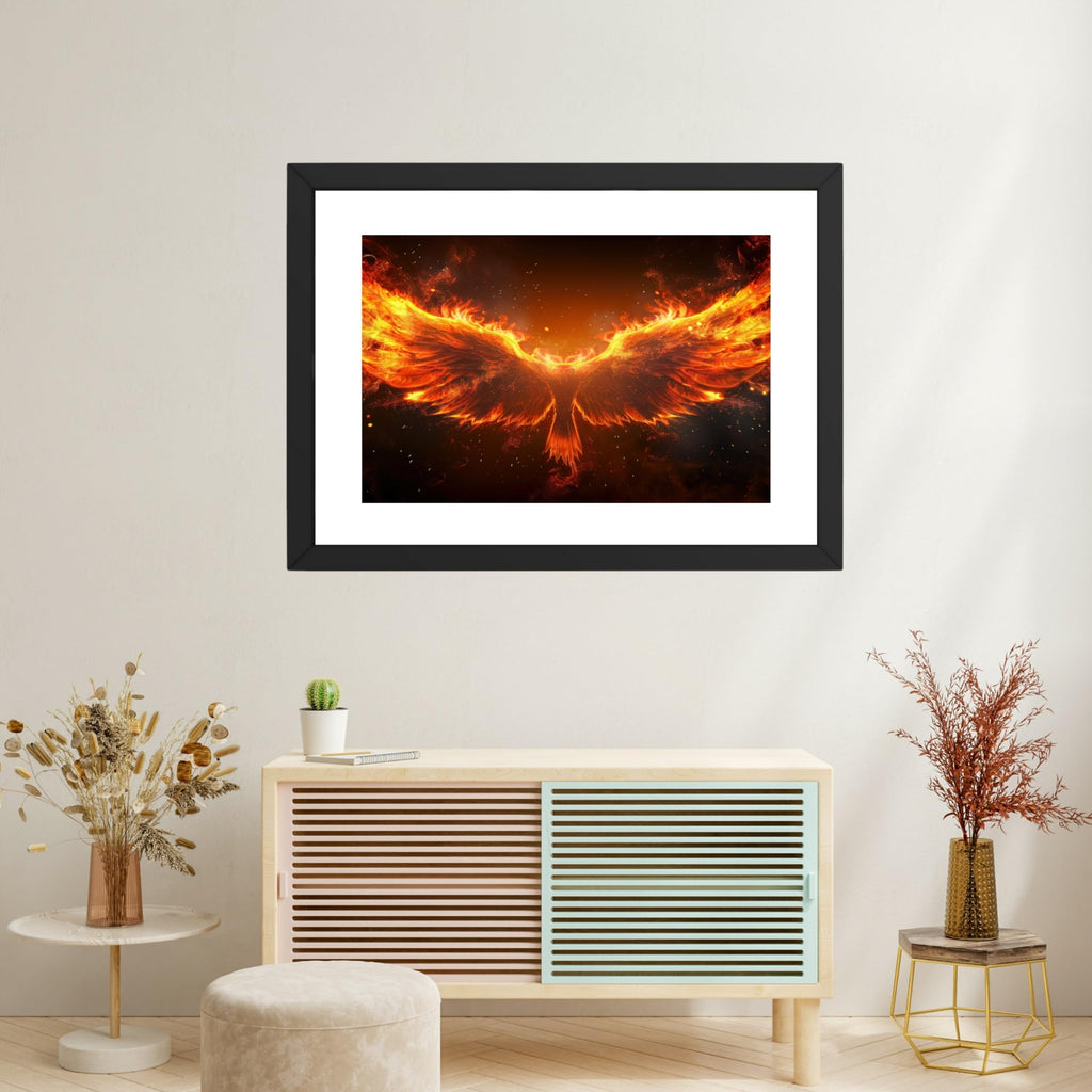 CRAFT QUEST Phoenix Bird Painting – Rising Phoenix Vastu Wall Art – Wall Decoration – Positive Energy Painting for Success, Growth & Spiritual Inspiration