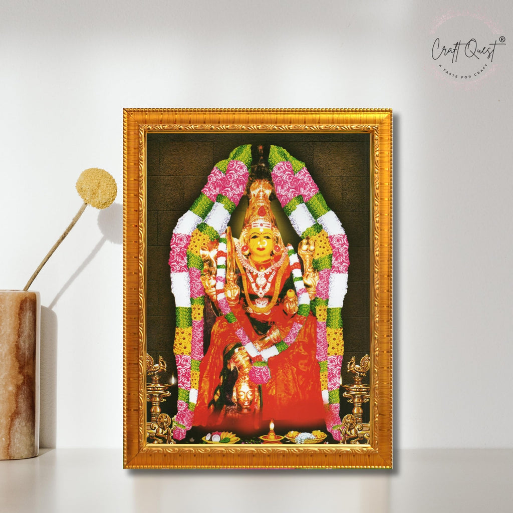CRAFT QUEST Angala Parameswari Amman Angalamman Photo Frame For Walls, Room, Pooja,Home,Temple Décor Framed