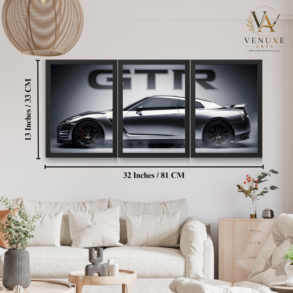 VENUXE ARTS Set Of 3 Big Sports Cars Framed Posters Gift Items for Boys Room Wall Decoration Bedroom, Living Room, Office, Studio Décor | Car Poster Frame for Wall Décor