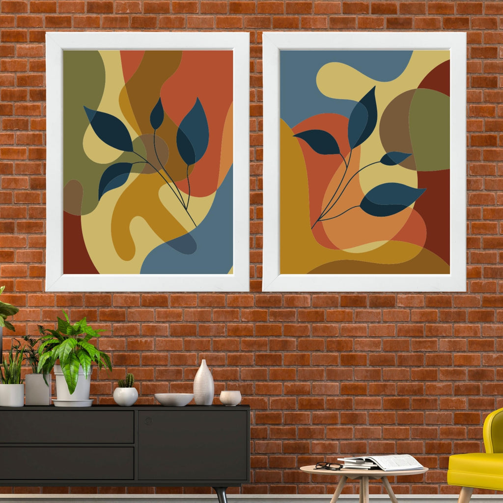 CRAFT QUEST Wall Art Decor Paintings | Set of 2 Floral Art Frames for Home Decoration | Ideal for Living Room, Bedroom & Office