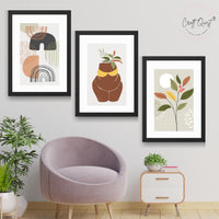 CRAFT QUEST Abstract Minimalist Art Modern Design | Set of 3 Frames for Home Decoration | Ideal for Living Room, Bedroom & Offices