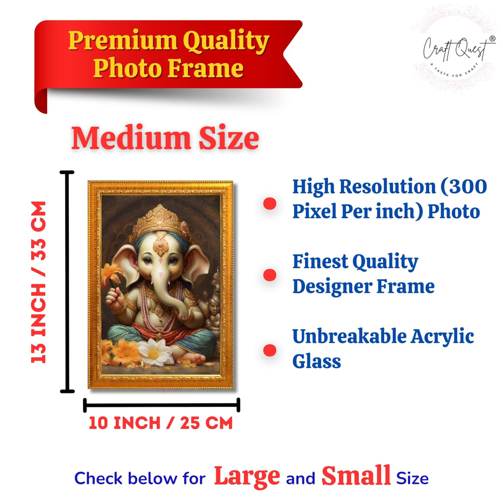 CRAFT QUEST Lord Ganesha Ganpati ji Abstract Modern Wall Painting With Frame For Home and Office Décor