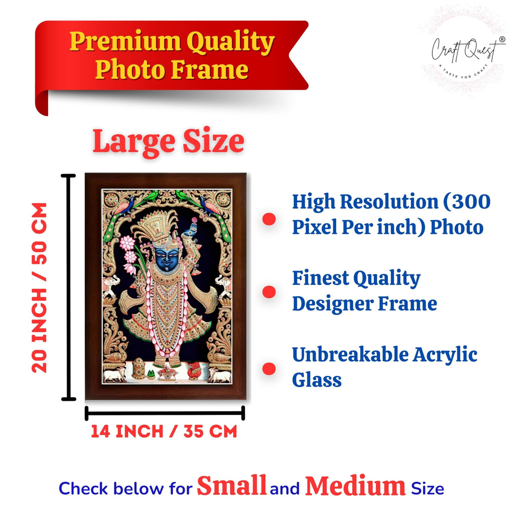 CRAFT QUEST Shrinathji Photo with Frame | Shreenathji Photo with Frame Religious Framed Painting