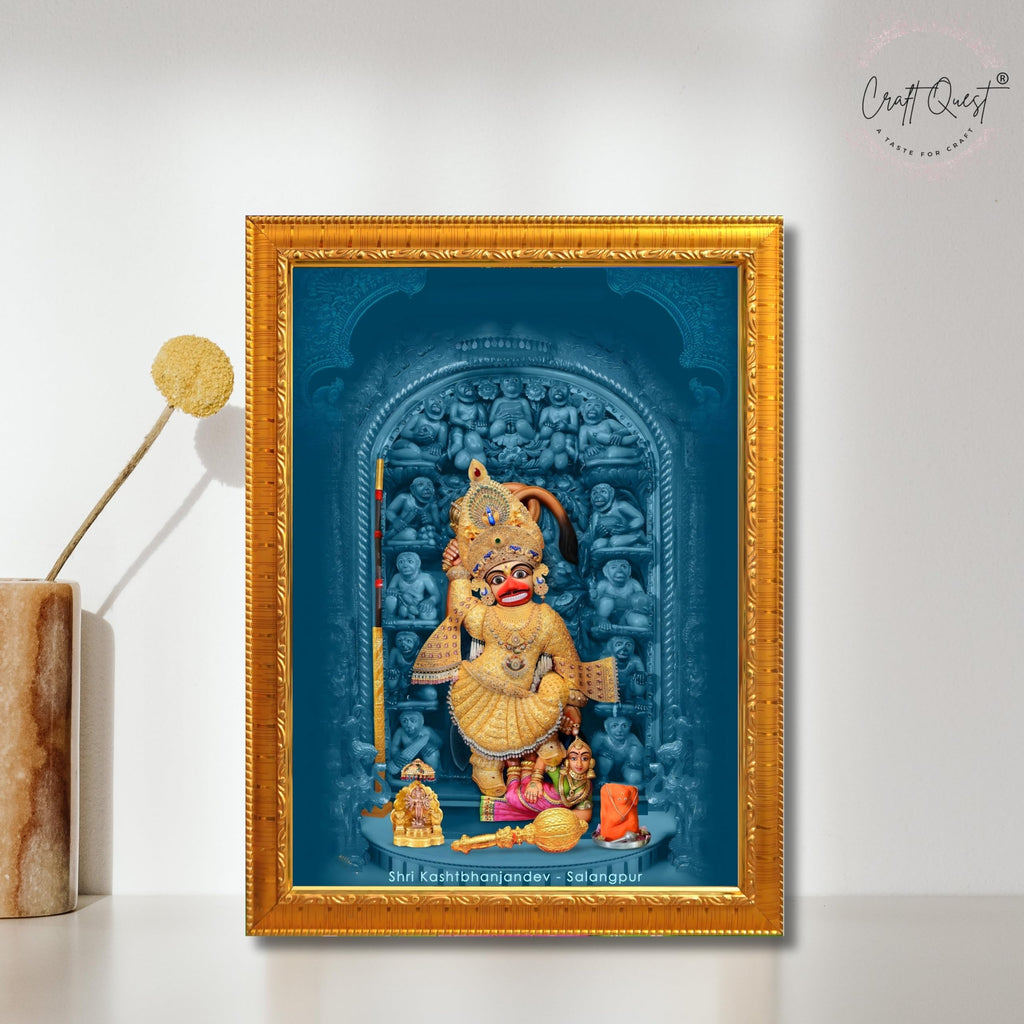 CRAFT QUEST Shree Kashtabhanjan Dev Hanumanji Salangpur Photo Frame Synthetic, Wall hangings