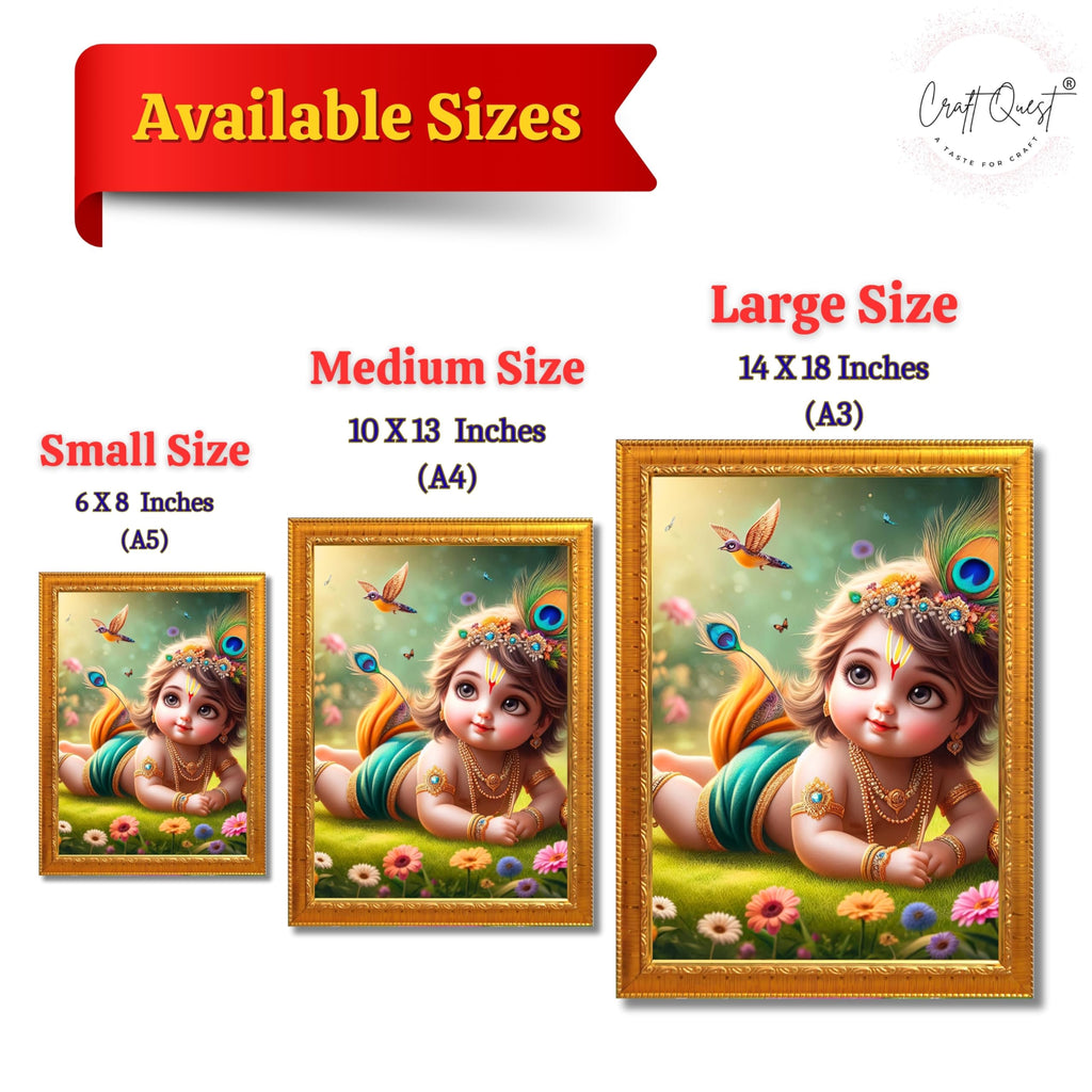 CRAFT QUEST Bal Gopal Krishna Photo For Pregnant Women Poster For Decoration Wall, Bedroom, Living Room,