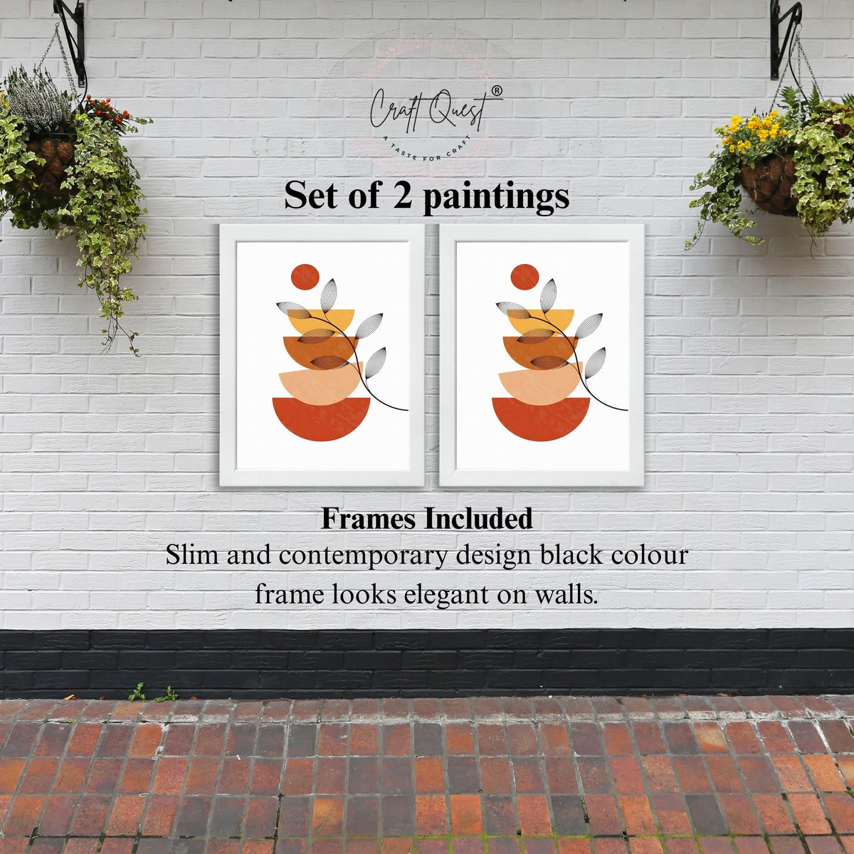 CRAFT QUEST Set of 2 piece Wall Art poster Frame Painting for Wall Decoration With Acrylic Glass, living room, Home, Restraunt, Office