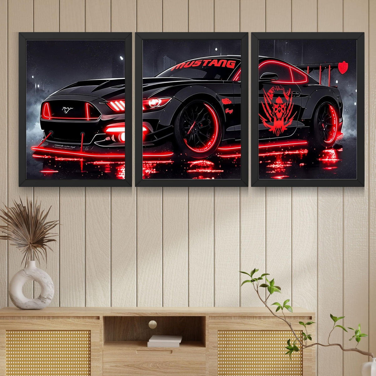 VENUXE ARTS Set Of 3 Big Sports Cars Framed Posters Gift Items for Boys Room Wall Decoration Bedroom Living Room Office Studio Décor | Car Poster Frame for Wall Décor