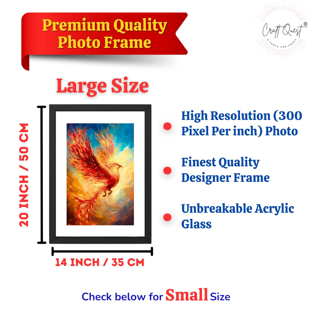 CRAFT QUEST Phoenix Bird Painting – Rising Phoenix Vastu Wall Art – Wall Decoration – Positive Energy Painting for Success, Growth & Spiritual Inspiration