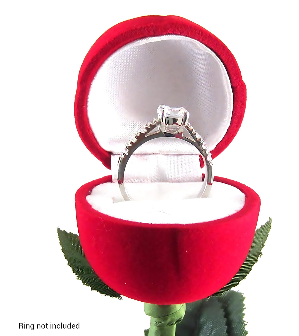 CRAFT QUEST Velvet Red Rose Jewellery Ring Box (Gift, Engagement) Single Box Without Ring