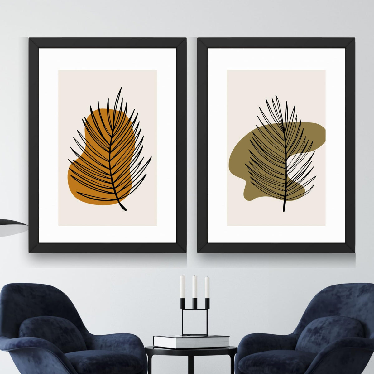 CRAFT QUEST Wall Art Decor Paintings | Set of 2 Wall Art Frames for Home Decoration | Ideal for Living Room, Bedroom & Office (Style 114)