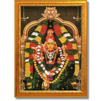 CRAFT QUEST Vijayawada Kanaka Durga Devi Durgamma Wall Photo Framed | South God Frame for Home, Office, Temple & Gifting