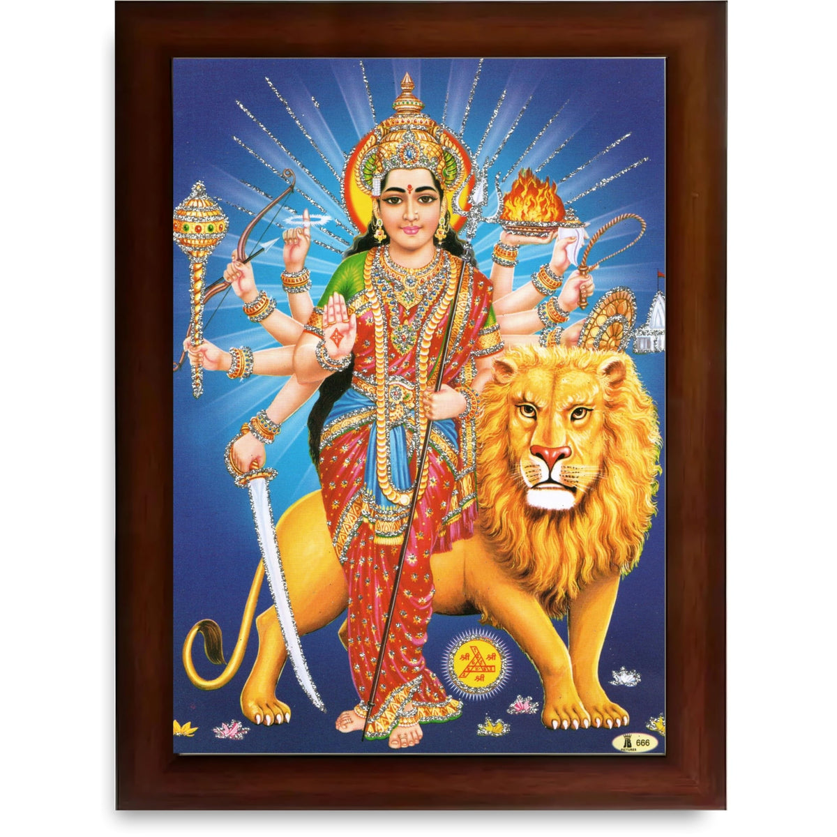 CRAFT QUEST Durga Maa MataJi Goddess Navdurga Wall Painting Framed Home and Pooja Décor
