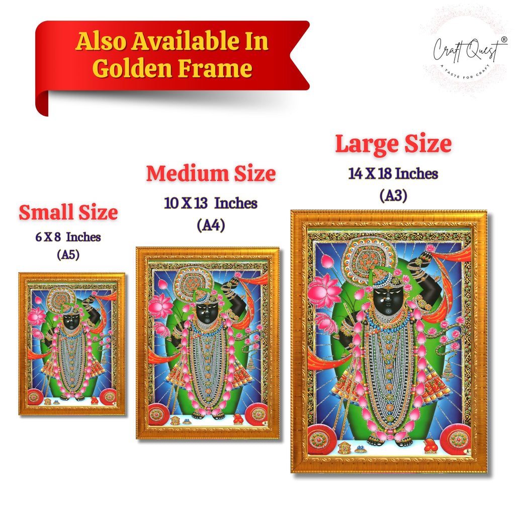 CRAFT QUEST Shrinathji Photo with Frame | Shreenathji Photo with Frame Religious Framed Painting