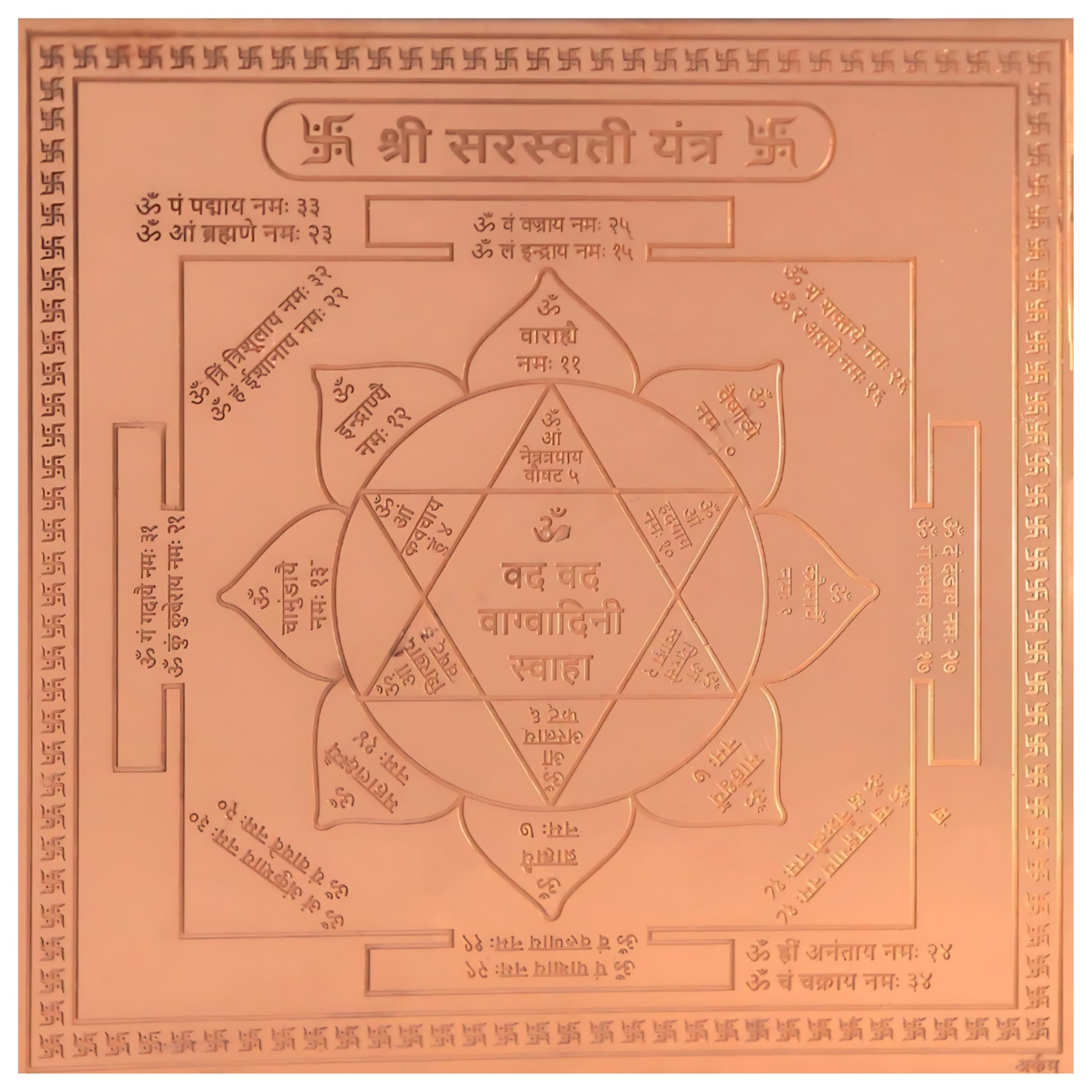 CRAFT QUEST Shree Saraswati Yantra Orignal - Copper