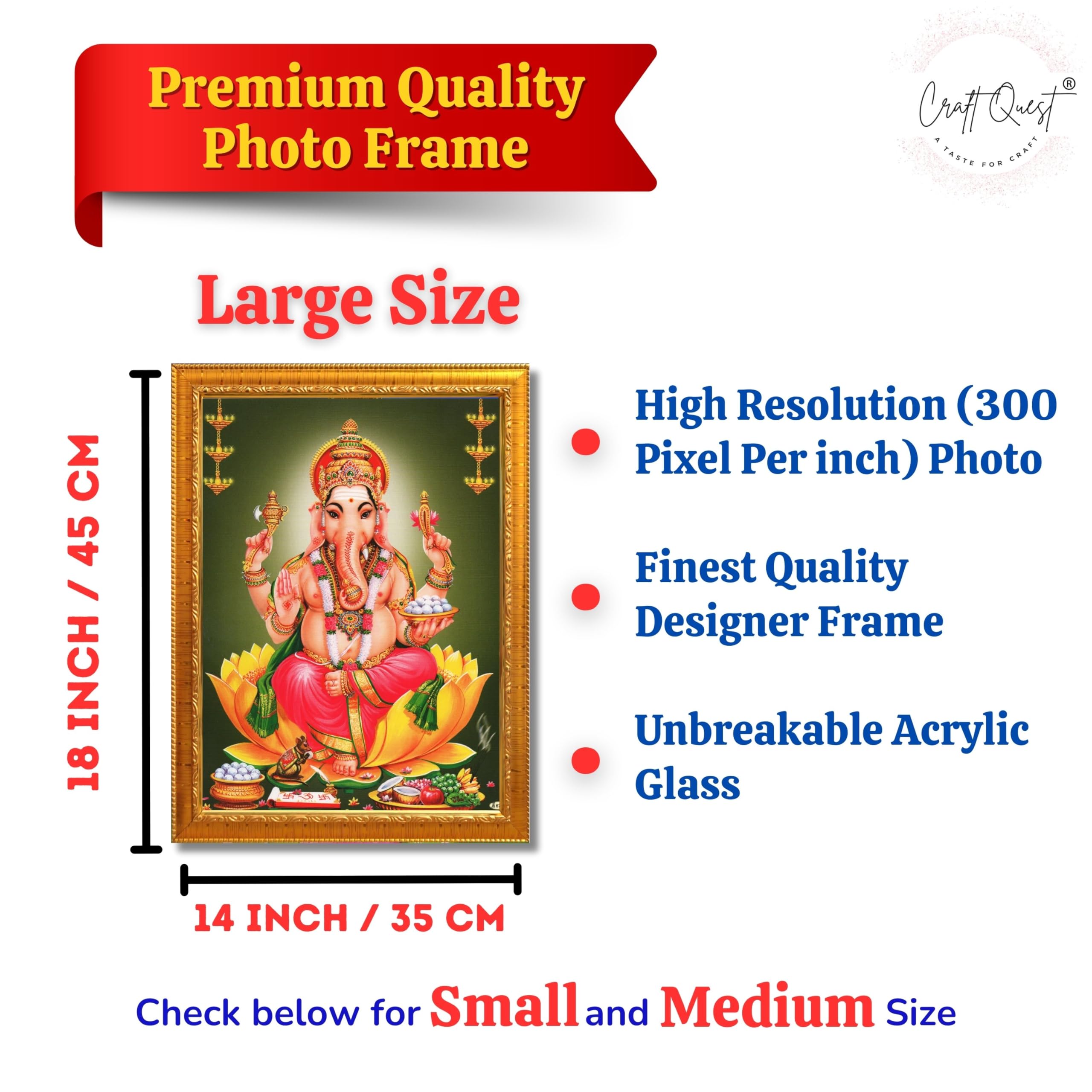 CRAFT QUEST Lord Ganesha Abstract Modern Wall Painting With Frame For Home and Office Decor