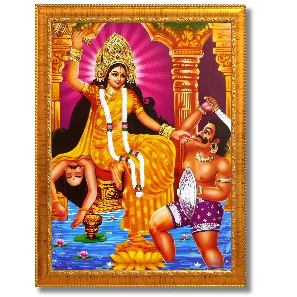 CRAFT QUEST Baglamukhi maa/mata Photo Frame | Hindu God Spiritual Framed | Ideal for Home, Office, Temple & Puja Room, Wall Decor