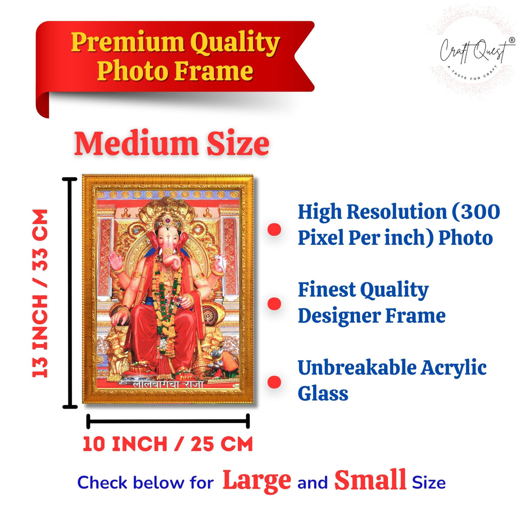 CRAFT QUEST Lord Ganesh ji Modern Wall Painting With Frame For Home and Office Decor,