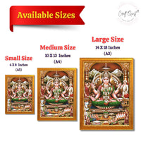 CRAFT QUEST Goddess Santoshi Mata/Devi Santhoshi Maa Photo Frame for Pooja, Home, Temple, Gift, Wall Décor Item