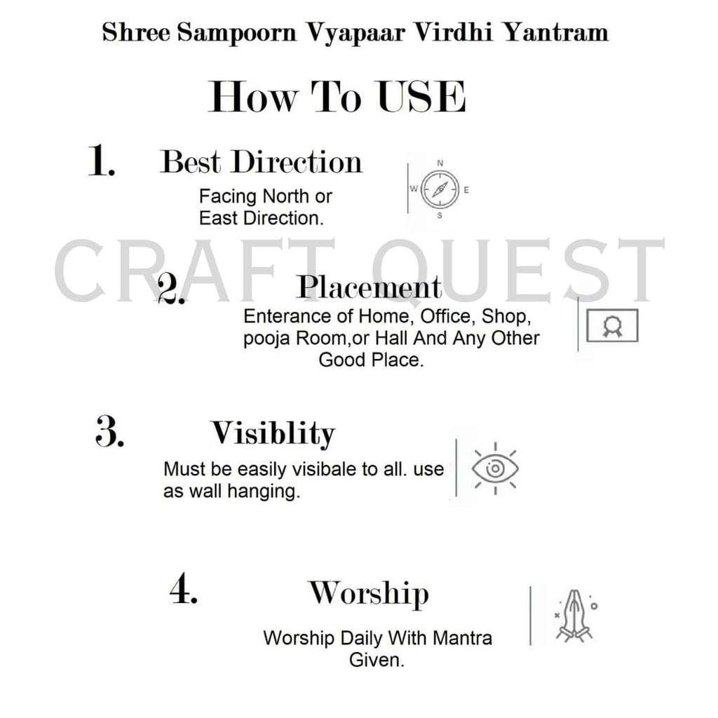 CRAFT QUEST Shree Vyapar Vridhi Yantra with 24k Gold Plating Yantra for Business and Profit (Vyapar Vridhi Yantra)