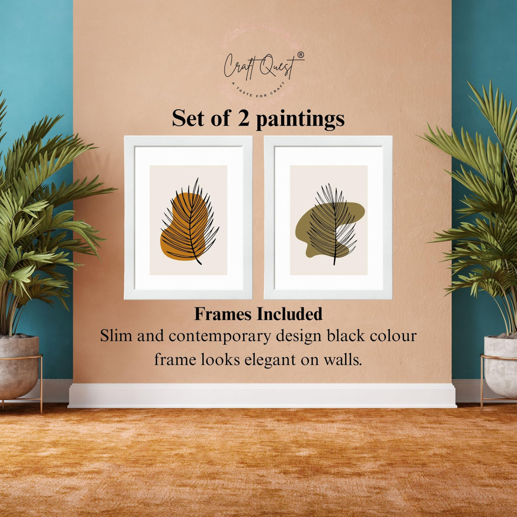 CRAFT QUEST Wall Art Decor Paintings | Set of 2 Wall Art Frames for Home Decoration | Ideal for Living Room, Bedroom & Office (Style 114)