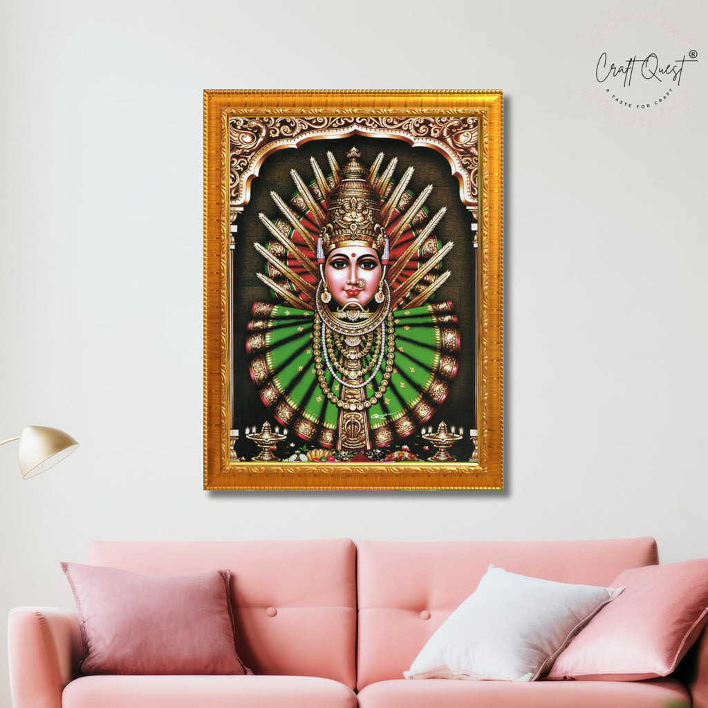 CRAFT QUEST Renuka Devi Yellamma Mata Ellamma Thalli Wall Photo Frame | South God Picture Frame for Home, Office, Temple & Gifting, Decor