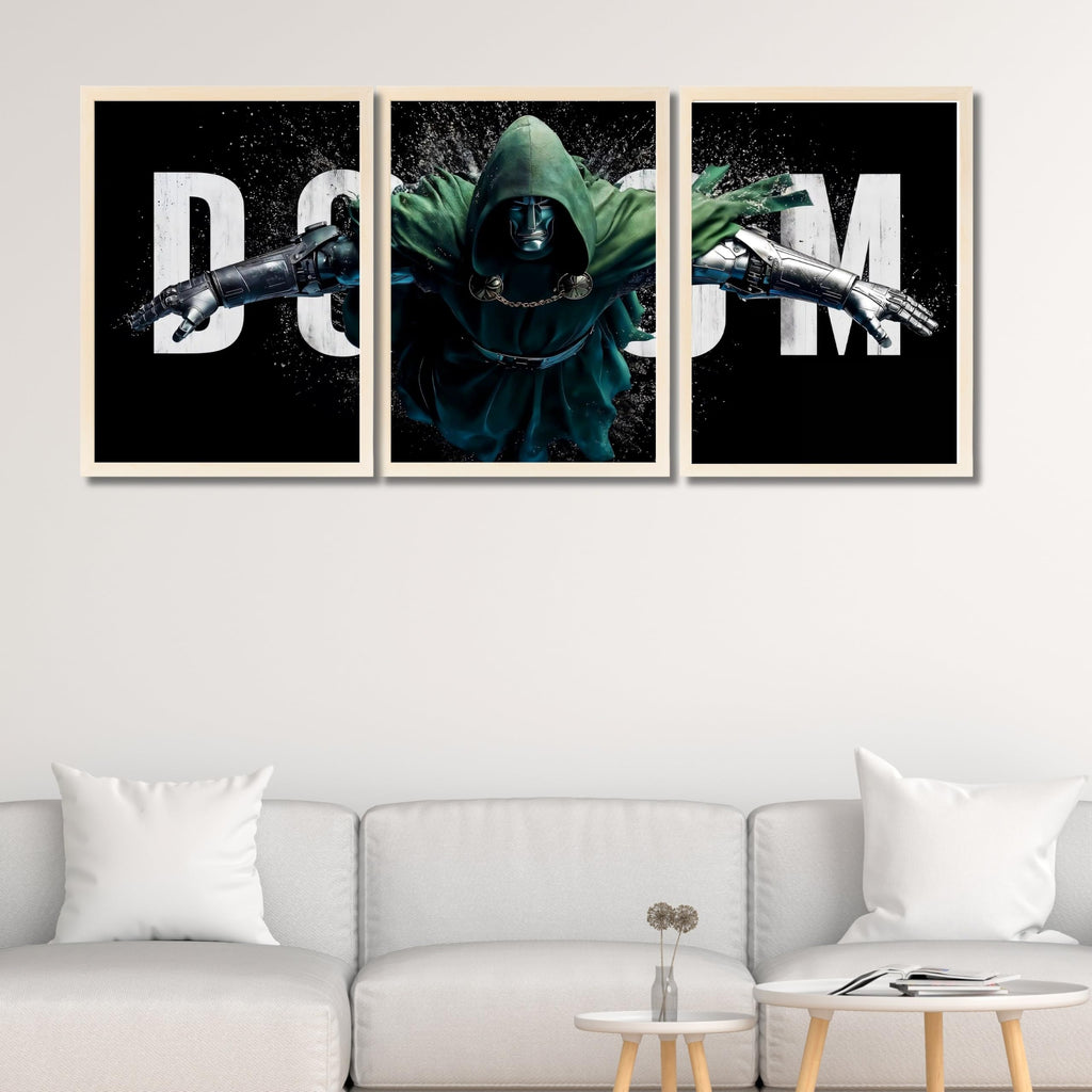 VENUXE ARTS Set Of 3 Anime Characters Wall Framed |Anime Characters Framed Poster for Living Room Bedroom Gaming Room Studio Wall Decor