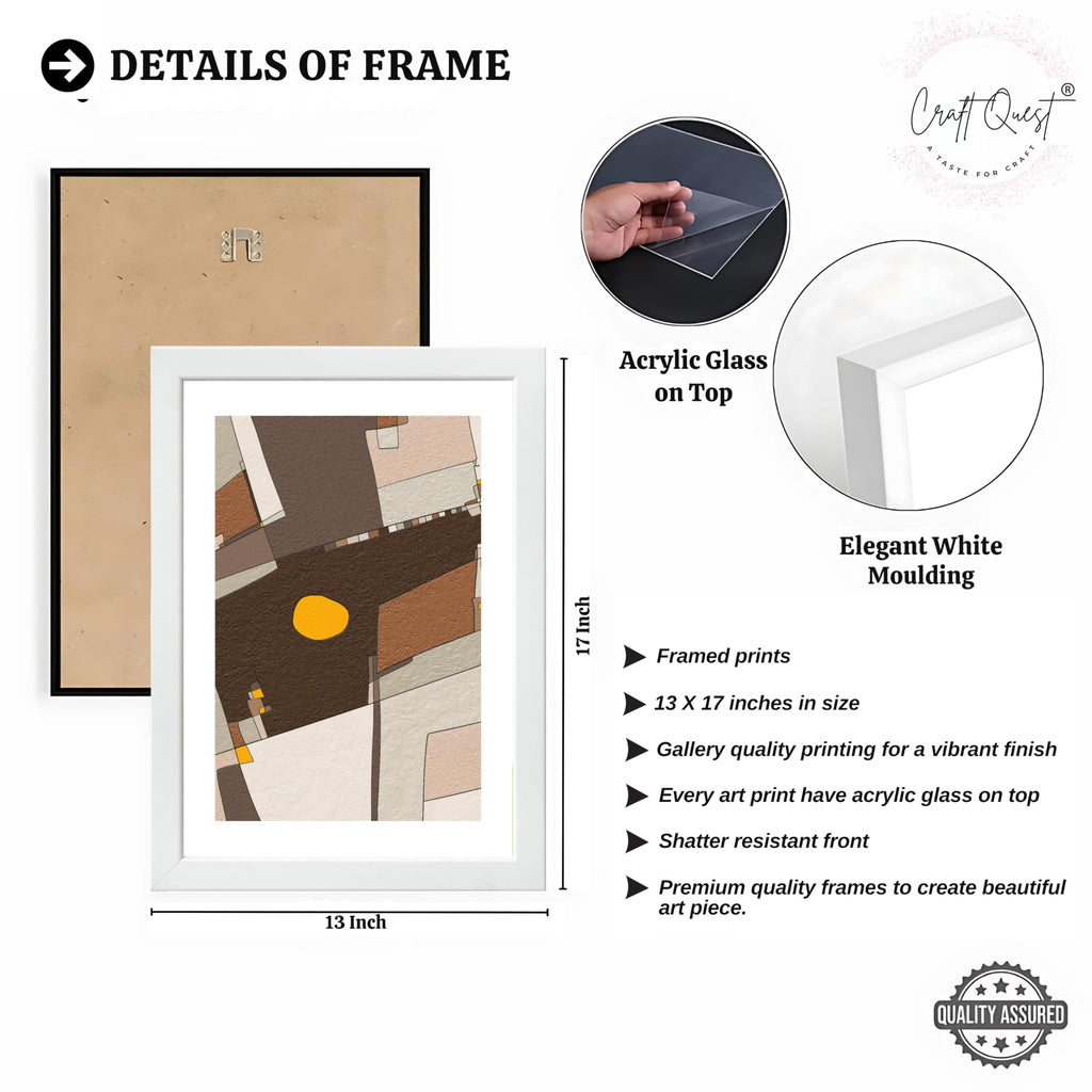 CRAFT QUEST Abstract Handdrawn Black Lines Contemporary Wall Decor | Set of 3 Frames for Home Decoration | Ideal for Living Room, Bedroom & Offices