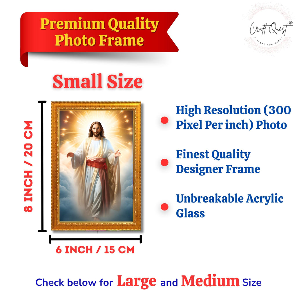 CRAFT QUEST Lord Jesus Christ Blessing Wall Artwork Wood Photo Frame Wall Hanging Gift Item