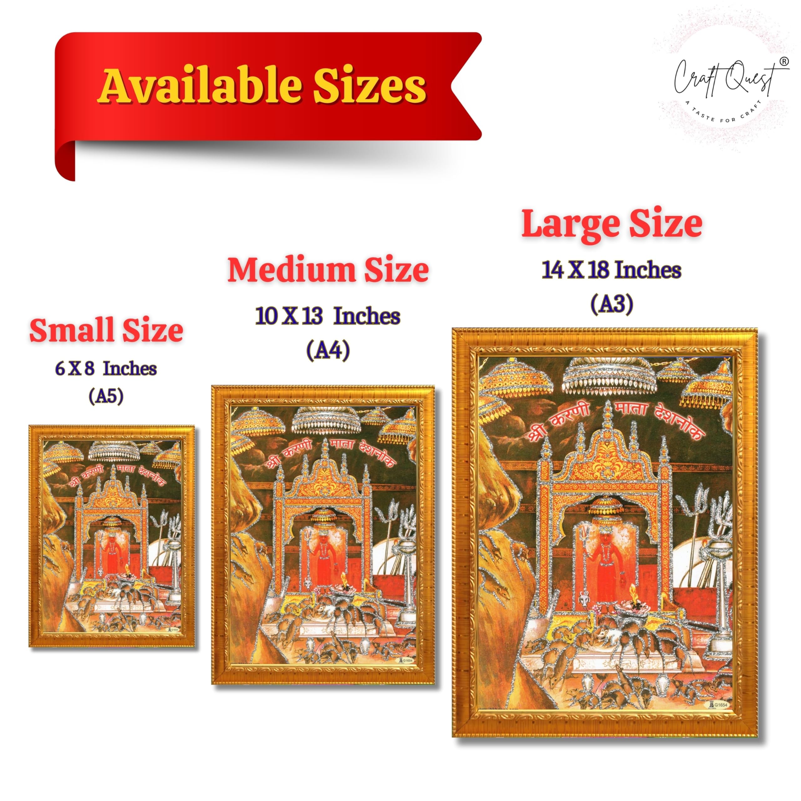 CRAFT QUEST Karni Mata Deshnok Photo Frame For Home, Office And Bedroom Wall Decoration