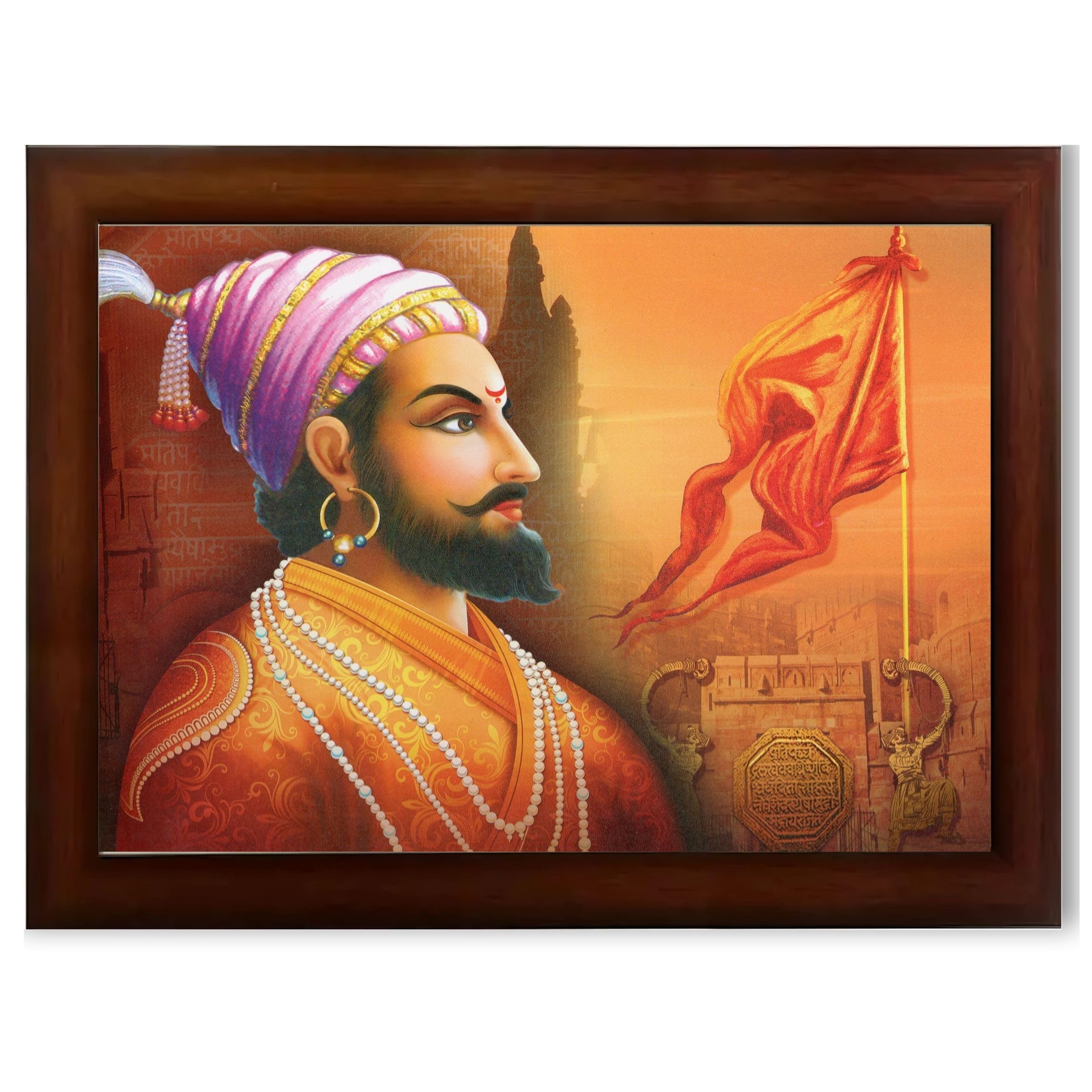 CRAFT QUEST Chhatrapati Shivaji Maharaj photo frame Home Decorative items with synthetic frame