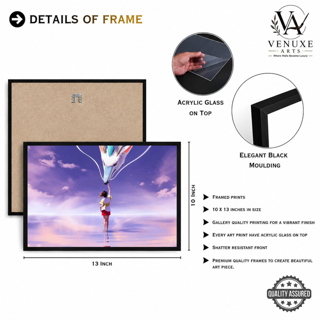 VENUXE ARTS Set Of 3 Anime Characters Wall Framed |Anime Characters Framed Poster for Living Room Bedroom Gaming Room Studio Wall Decor